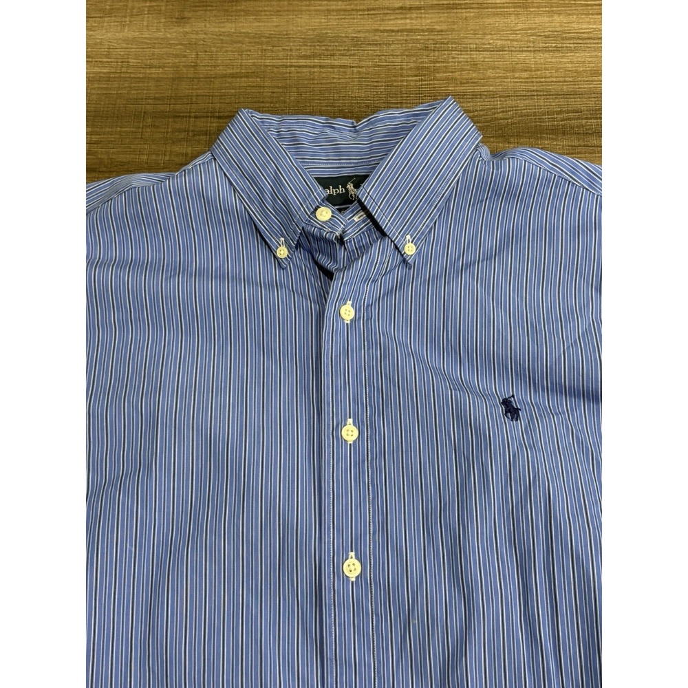 Ralph Lauren Long Sleeve Button Down Men's Size Large Striped Cotton Classic Fit - Picture 1 of 6